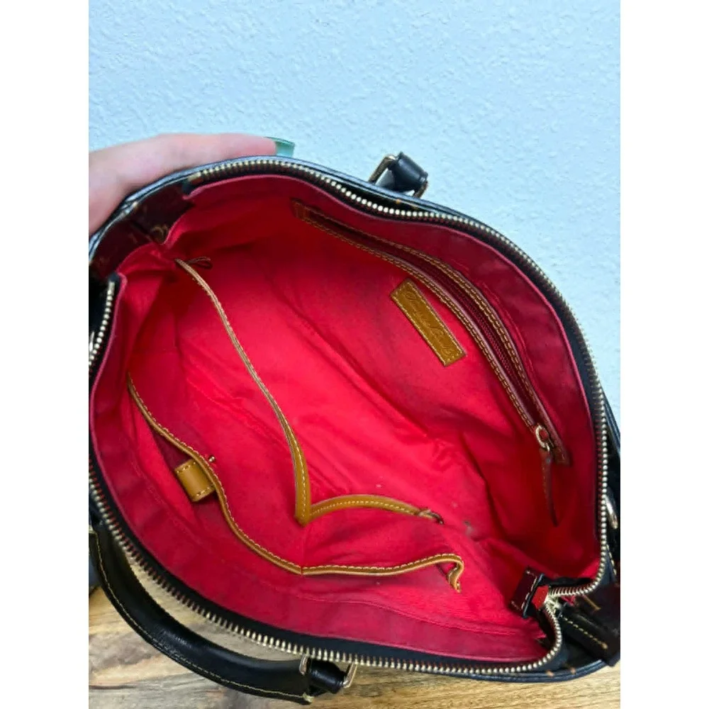 Dooney & Bourke Black Monogram 1975 Satchel with Matching Wallet & Coin Pouch